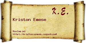 Kriston Emese névjegykártya
